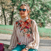 Load image into Gallery viewer, Boho Rose Floral Chiffon Blouse - Pretty Fashionation