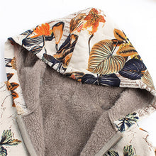 Load image into Gallery viewer, Vintage Fleece Loose Hooded Floral Parka Coat