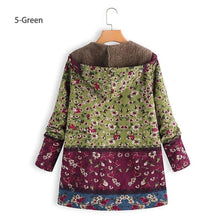 Load image into Gallery viewer, Vintage Fleece Loose Hooded Floral Parka Coat