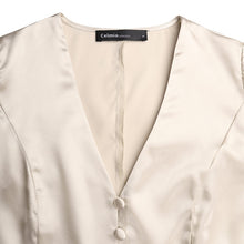 Load image into Gallery viewer, Satin Fit and Flare Lantern Sleeve Empire Dress