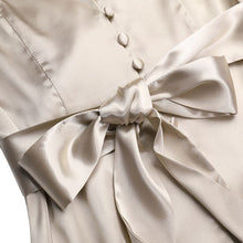 Load image into Gallery viewer, Satin Fit and Flare Lantern Sleeve Empire Dress