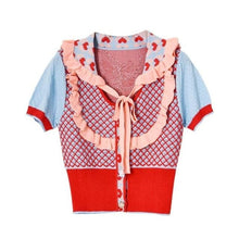 Load image into Gallery viewer, Vintage Peter Pan Collar Ruffles Knit Cardigan Sweater