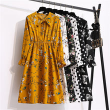 Load image into Gallery viewer, Vintage Riviera Floral Chiffon Shirt Dress