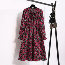 Load image into Gallery viewer, Vintage Riviera Floral Chiffon Shirt Dress