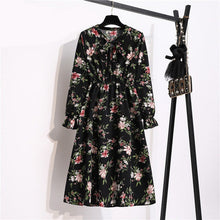 Load image into Gallery viewer, Vintage Riviera Floral Chiffon Shirt Dress
