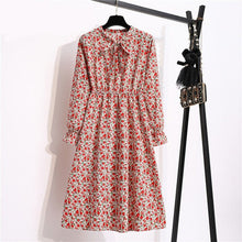 Load image into Gallery viewer, Vintage Riviera Floral Chiffon Shirt Dress
