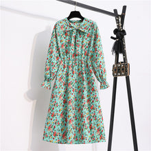 Load image into Gallery viewer, Vintage Riviera Floral Chiffon Shirt Dress