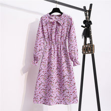 Load image into Gallery viewer, Vintage Riviera Floral Chiffon Shirt Dress