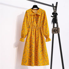 Load image into Gallery viewer, Vintage Riviera Floral Chiffon Shirt Dress