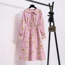 Load image into Gallery viewer, Vintage Riviera Floral Chiffon Shirt Dress