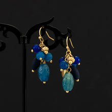 Load image into Gallery viewer, Vintage Bohemian Blue Matte Gold Natural Stone Drop Earrings - Pretty Fashionation