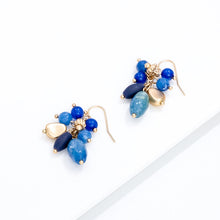 Load image into Gallery viewer, Vintage Bohemian Blue Matte Gold Natural Stone Drop Earrings - Pretty Fashionation