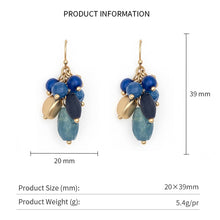 Load image into Gallery viewer, Vintage Bohemian Blue Matte Gold Natural Stone Drop Earrings - Pretty Fashionation