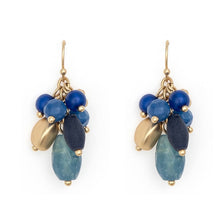 Load image into Gallery viewer, Vintage Bohemian Blue Matte Gold Natural Stone Drop Earrings - Pretty Fashionation