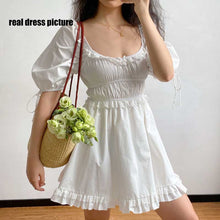 Load image into Gallery viewer, Vintage Puff Sleeve Ruffle Mini Dress - Pretty Fashionation
