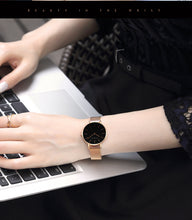 Load image into Gallery viewer, Ariana Black Rose Gold Watch Bracelet Set