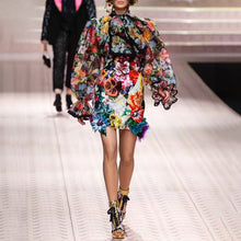Load image into Gallery viewer, Designer Floral Bowknot Flare Sleeve Chiffon Lace Blouse - Pretty Fashionation