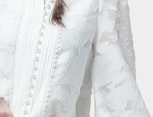 Load image into Gallery viewer, Vintage Pearl Lace Lantern Sleeves Blouse