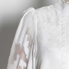 Load image into Gallery viewer, Vintage Pearl Lace Lantern Sleeves Blouse