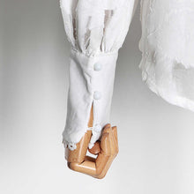 Load image into Gallery viewer, Vintage Pearl Lace Lantern Sleeves Blouse