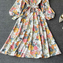 Load image into Gallery viewer, Vintage Floral Puff Sleeve Maxi Dress - Pretty Fashionation