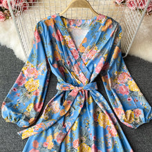 Load image into Gallery viewer, Vintage Floral Puff Sleeve Maxi Dress - Pretty Fashionation