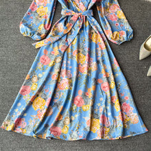 Load image into Gallery viewer, Vintage Floral Puff Sleeve Maxi Dress - Pretty Fashionation
