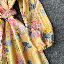Load image into Gallery viewer, Vintage Floral Puff Sleeve Maxi Dress - Pretty Fashionation