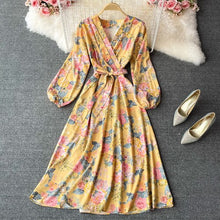 Load image into Gallery viewer, Vintage Floral Puff Sleeve Maxi Dress - Pretty Fashionation