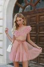 Load image into Gallery viewer, Polka Dot Tulle Ruffle Sweet Mini Dress