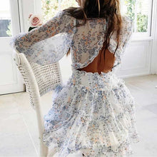 Load image into Gallery viewer, Vintage Bohemian Turquoise Sweet Blue Ruffles Dress - Pretty Fashionation