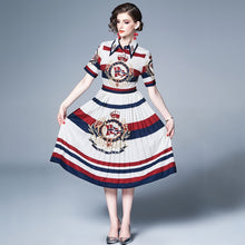 Load image into Gallery viewer, Vintage Chic Pleated Brocade Midi Dresses