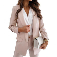 Load image into Gallery viewer, Slim Turndown Collar Pocket Blazer Jacket - Pretty Fashionation