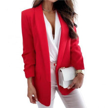 Load image into Gallery viewer, Slim Turndown Collar Pocket Blazer Jacket - Pretty Fashionation