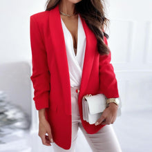 Load image into Gallery viewer, Slim Turndown Collar Pocket Blazer Jacket - Pretty Fashionation