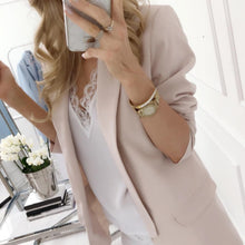 Load image into Gallery viewer, Slim Turndown Collar Pocket Blazer Jacket - Pretty Fashionation