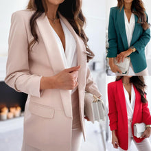 Load image into Gallery viewer, Slim Turndown Collar Pocket Blazer Jacket - Pretty Fashionation