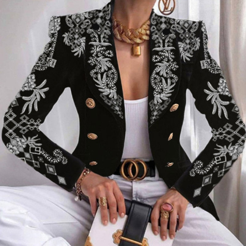 Designer British Style Asymmetric Blazer Jacket