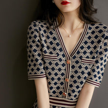 Load image into Gallery viewer, Vintage Designer Brocade Plaid Shirt Dress - Pretty Fashionation