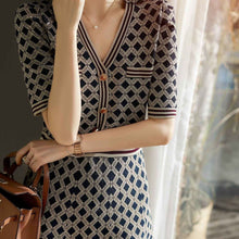 Load image into Gallery viewer, Vintage Designer Brocade Plaid Shirt Dress - Pretty Fashionation
