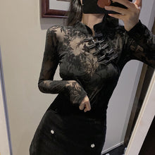 Load image into Gallery viewer, Cheongsam Mandarin Collar Embroidered Lace Blouse