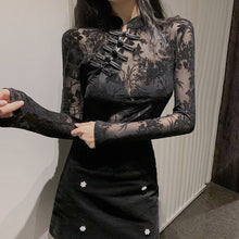 Load image into Gallery viewer, Cheongsam Mandarin Collar Embroidered Lace Blouse