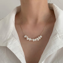 Load image into Gallery viewer, Minimalist Gold Plated / Silver Natural Pearl Choker Necklace
