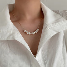 Load image into Gallery viewer, Minimalist Gold Plated / Silver Natural Pearl Choker Necklace
