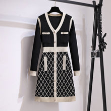 Load image into Gallery viewer, French Vintage Knitted Sweater Dress