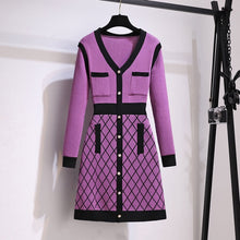 Load image into Gallery viewer, French Vintage Knitted Sweater Dress