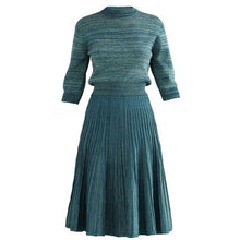 Load image into Gallery viewer, Designer Knit Dress Top & Pleated Skirt Two-Piece Set