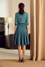 Load image into Gallery viewer, Designer Knit Dress Top & Pleated Skirt Two-Piece Set