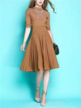 Load image into Gallery viewer, Designer Knit Dress Top & Pleated Skirt Two-Piece Set