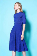 Load image into Gallery viewer, Designer Knit Dress Top & Pleated Skirt Two-Piece Set